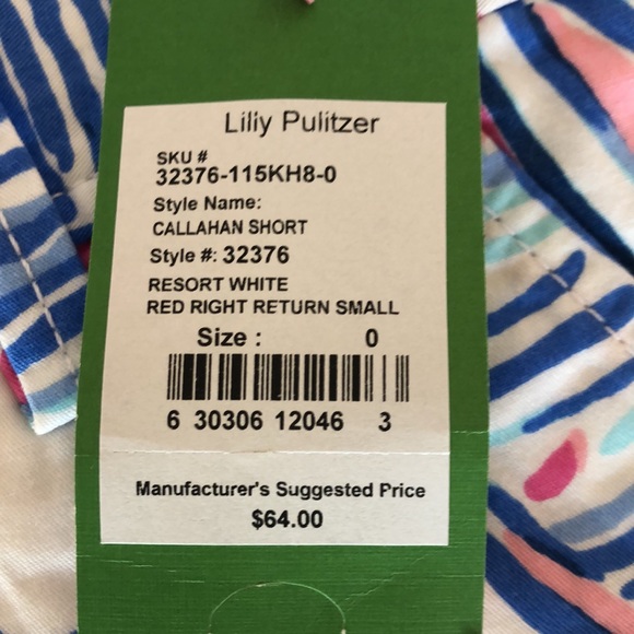 Rare retired Lilly Pulitzer shorts red right NWT - Picture 4 of 9